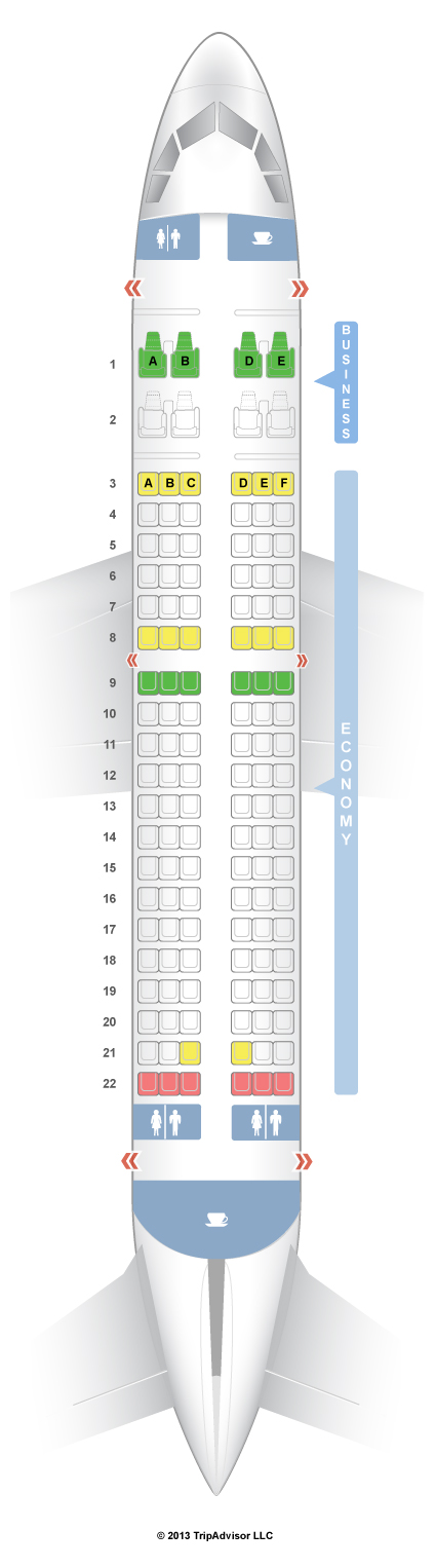 Airbus a320 seating chart delta