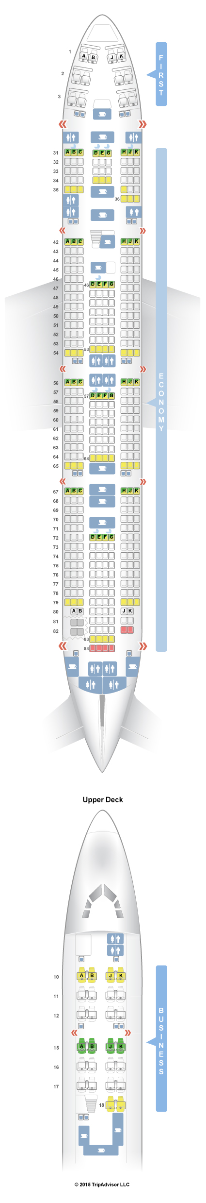 Boeing 744 Seating Plan