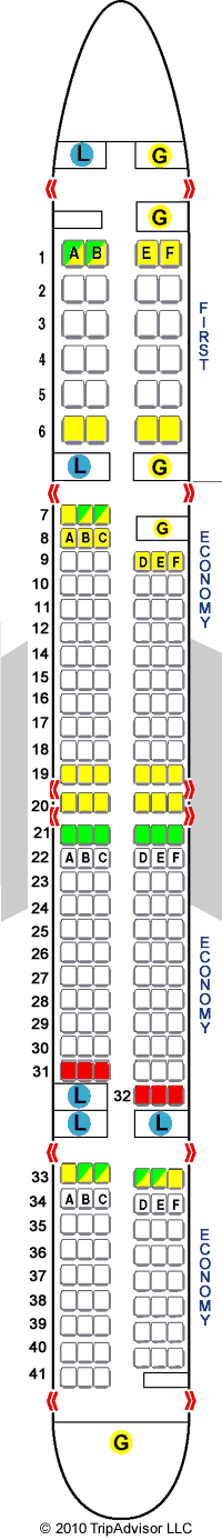 United Boeing 757 200 Seat Map