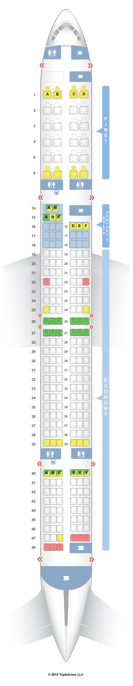 SeatGuru Seat Map Delta Boeing 757-300 (753) V1