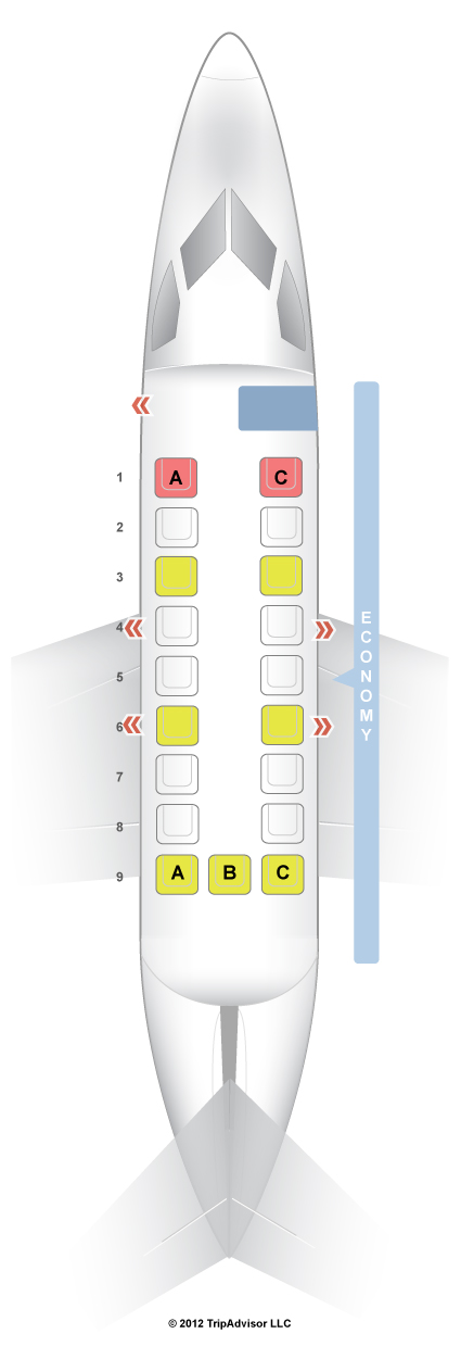 SeatGuru Seat Map Frontier Beechcraft 1900D