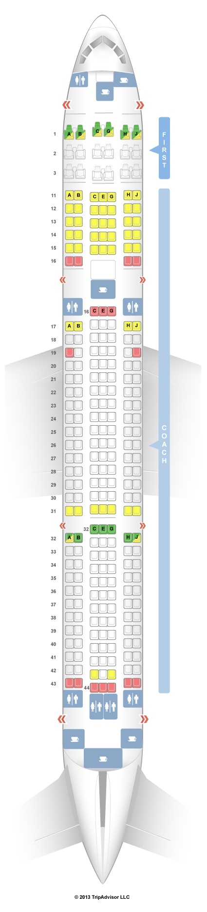 SeatGuru Seat Map Hawaiian Airlines Boeing 767-300ER (763) V1