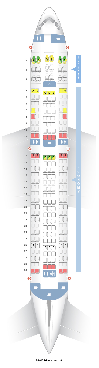 SeatGuru Seat Map US Airways Boeing 767-200ER (762)