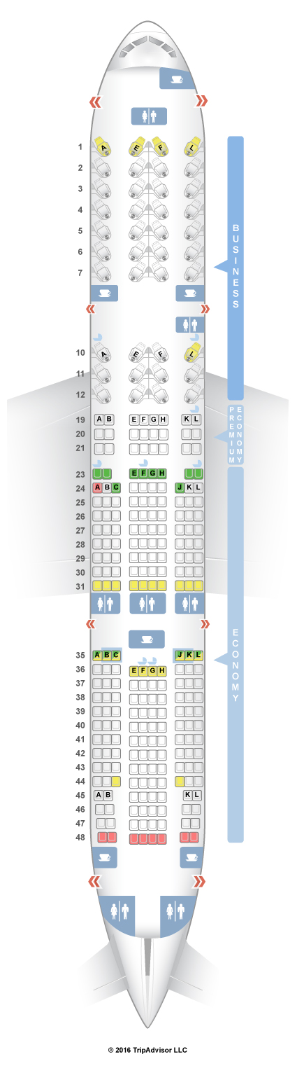 SeatGuru Seat Map Air France Boeing 777-200 (772) Three Class V2