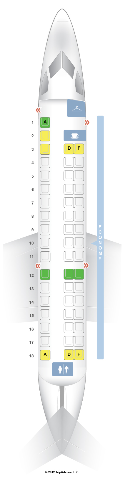 SeatGuru Seat Map US Airways Embraer ERJ-145