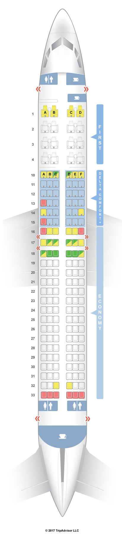 Boeing 737-800 Seating Chart Delta