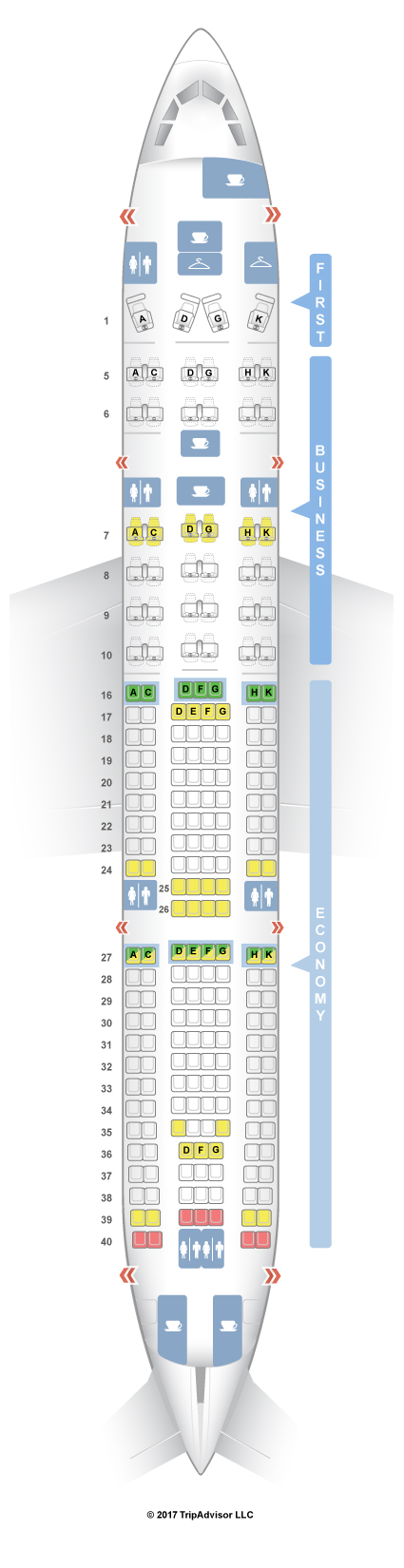 SeatGuru Seat Map LATAM Brasil Airbus A330-200 (332)