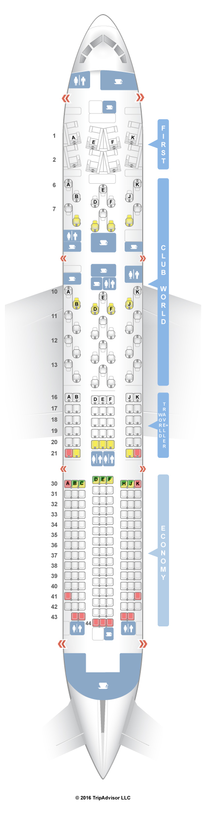 Boeing 744 seating plan