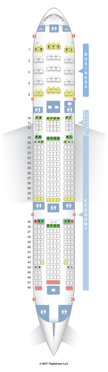 SeatGuru Seat Map Air France Boeing 777-200ER (772) Three Class V1