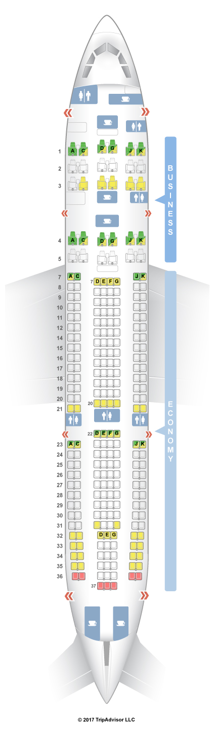 SeatGuru Seat Map Avianca Airbus A330-200 (332)