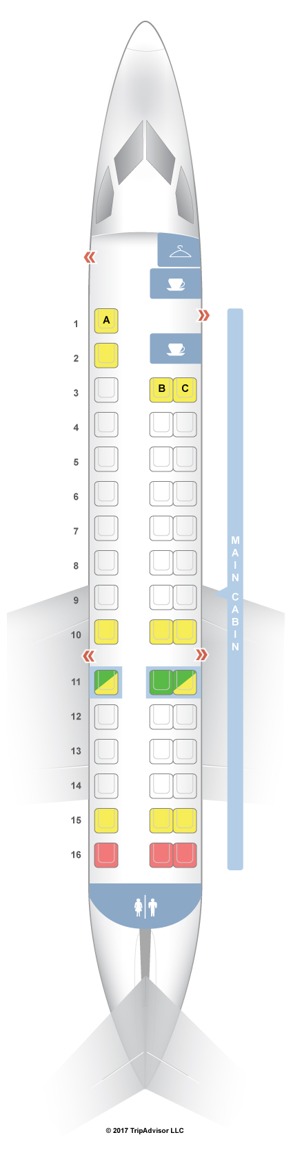 Seatguru Seat Map American Airlines Embraer Erj 140 Erd 0486