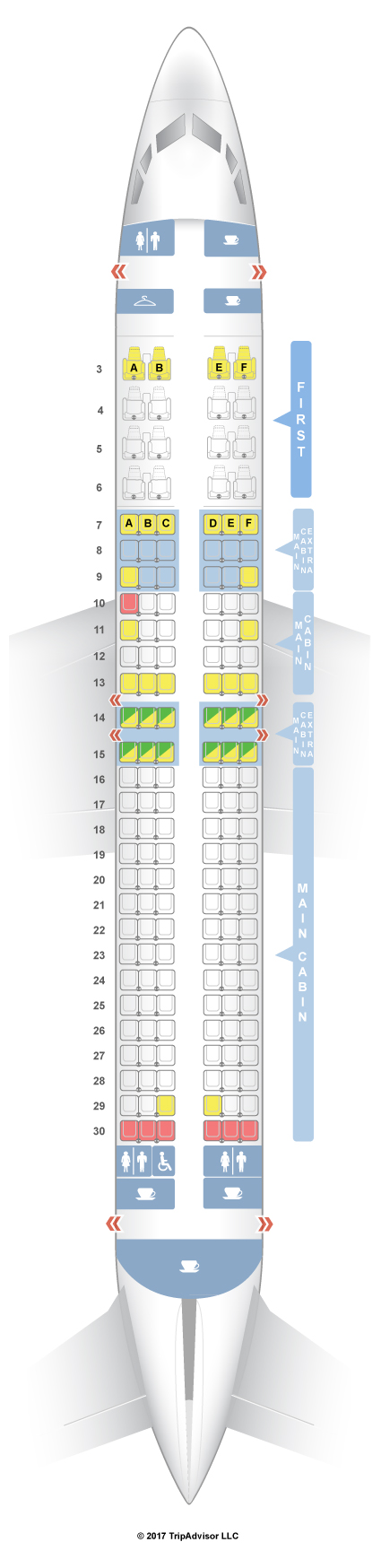 SeatGuru Seat Map American Airlines Boeing 737-800 (738) V2