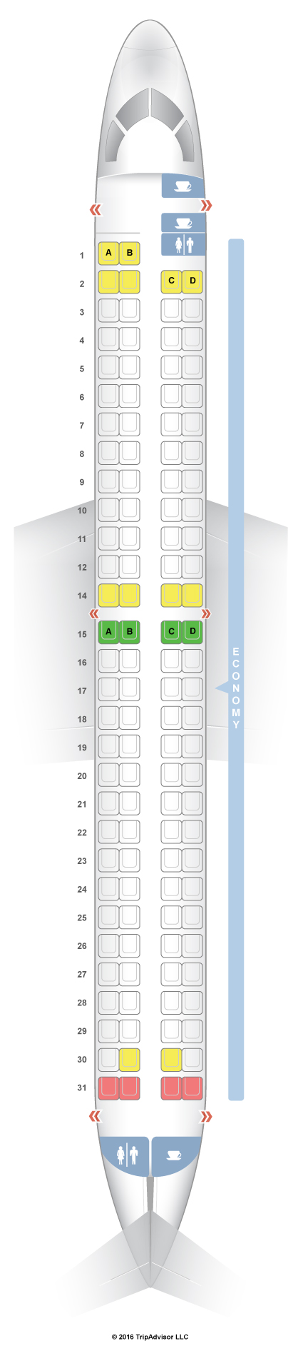 SeatGuru Seat Map FlyBE Embraer 195 (E95)