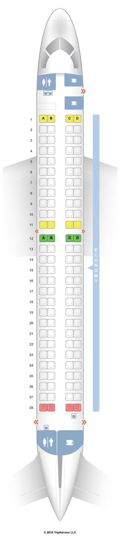 Seatguru Seat Map American Airlines Embraer Erj175 E75 V2 Induced Info