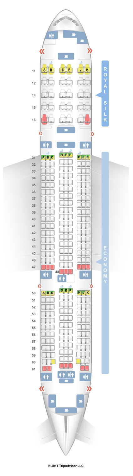 SeatGuru Seat Map THAI Boeing 777 200ER 772 