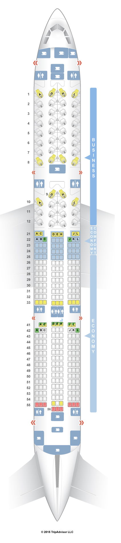 Airbus 350 900 схема салона