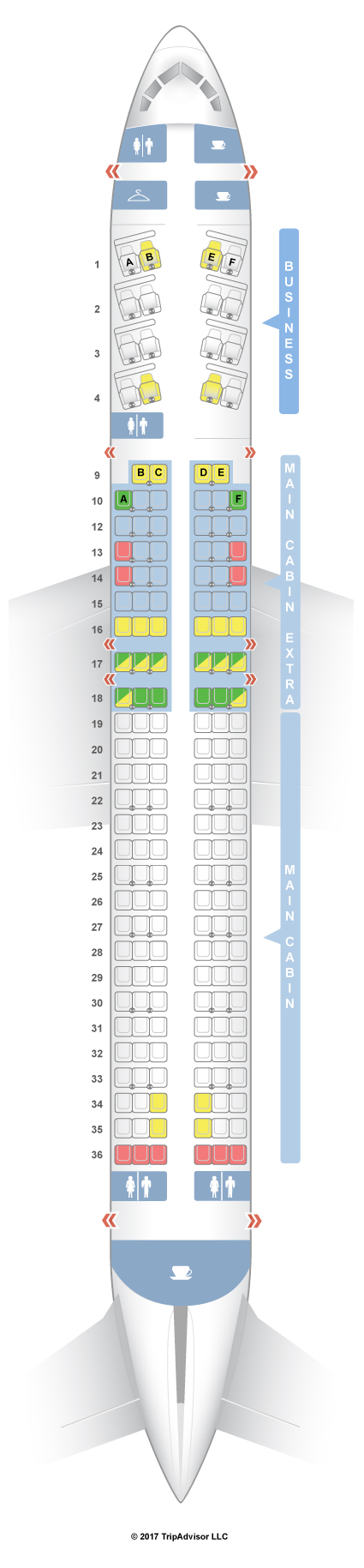 SeatGuru Seat Map American Airlines Boeing 757-200 (752 ...