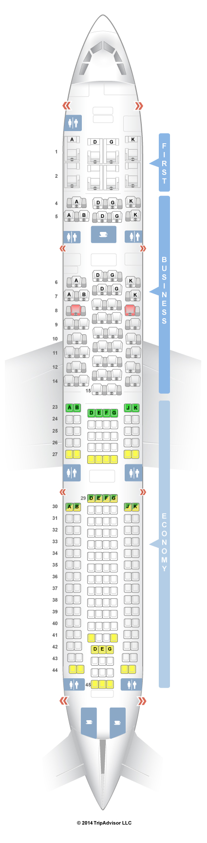 SeatGuru Seat Map SWISS Airbus A340-300 (343)