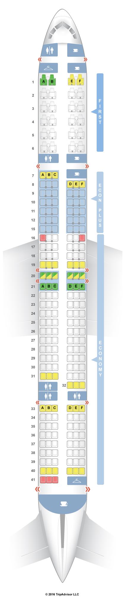 SeatGuru Seat Map United Boeing 757-300 (753) V1/V2