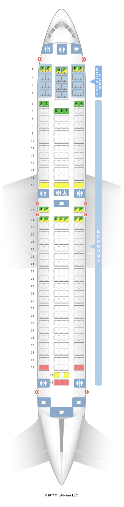 Seatguru Seat Map Westjet Boeing 767-300er (76w)