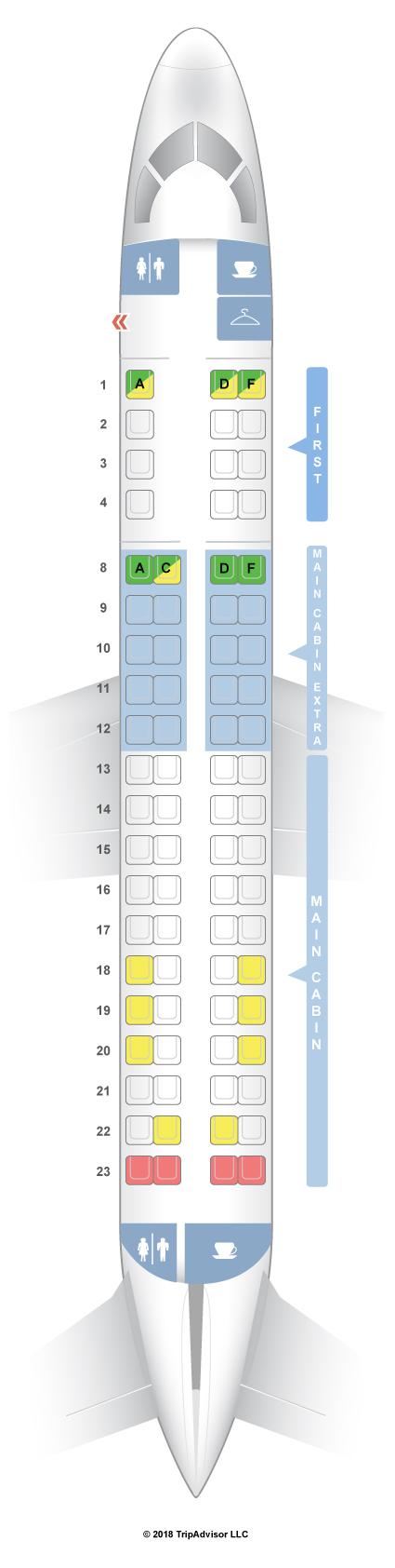 American Airlines Embraer Rj145 Seating Chart Trinity